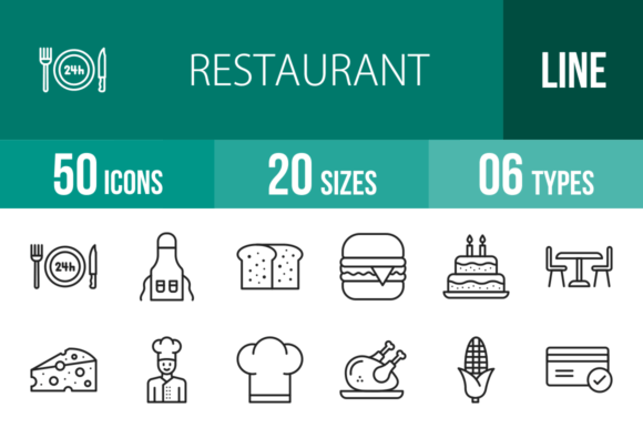 50 Restaurant Line Icons: A Designer's Verdict