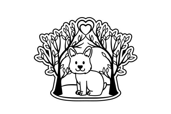 Dog in Between Trees Intricate Cut