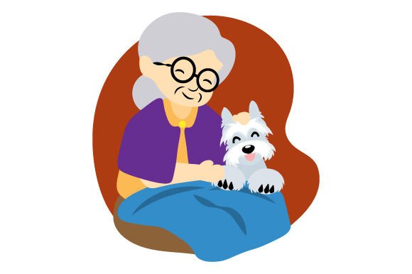 Grandmother with Scottish Terrier Dog