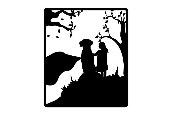 Little Girl and Dog – Silhouette