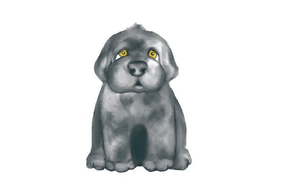 Newfoundland Dog – Full Body, Watercolor