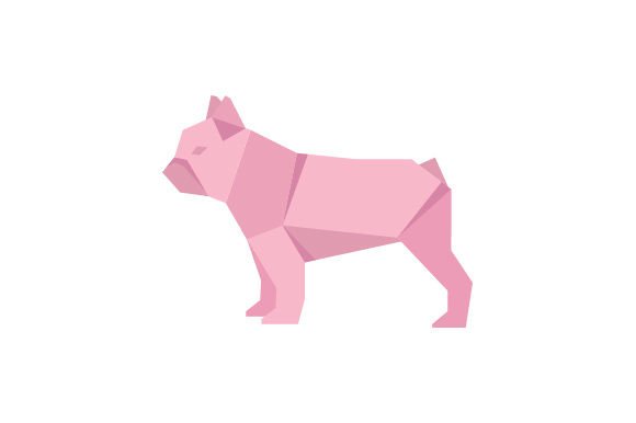 Polygon Bulldog Dog Full Body