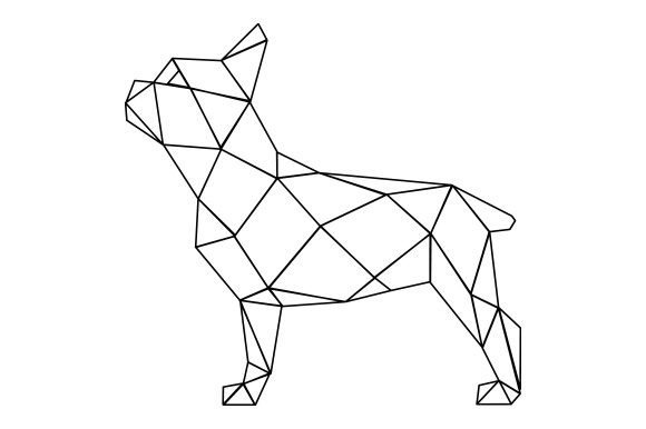 Polygon Dog Full Body Line Art: A Designer's Take