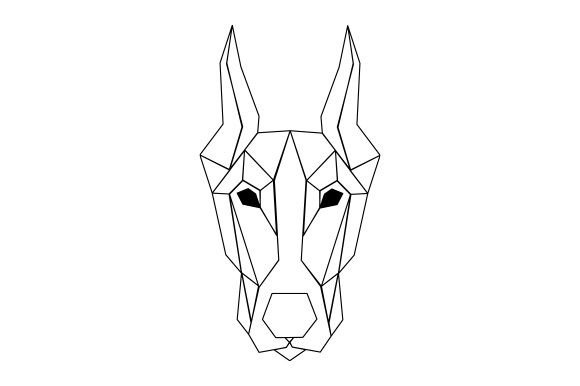 Polygon Dog Head Line Art