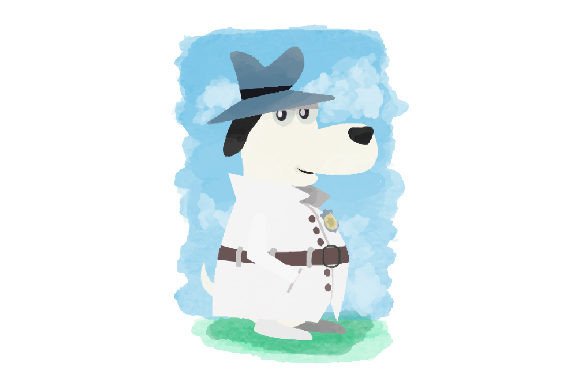 White Labrador Retriever, Dog Detective - Watercolor Review